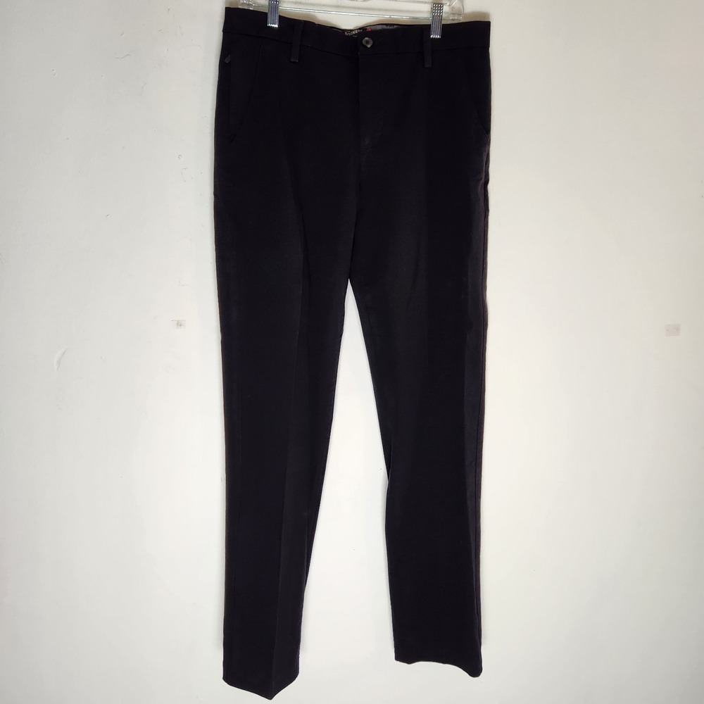 New $66 Dockers Workday Khaki Pants 32x34 Black Straight Fit Smart 360 Flex NWT